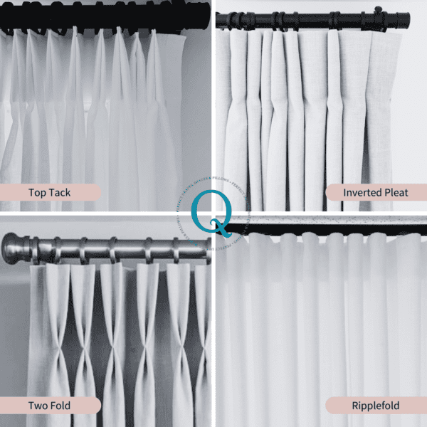 Pleat style options for custom drapery panels