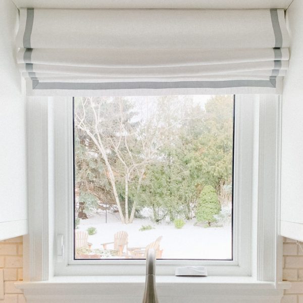 100% Linen Roman Shade with Ribbon